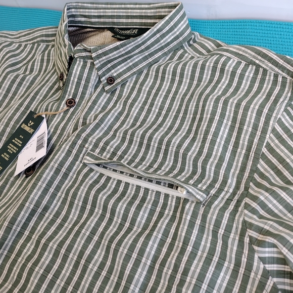 Outdoor Life Explorer Mens Button Up Striped/Plaid Shirt UPF 30 XXL - Picture 7 of 9